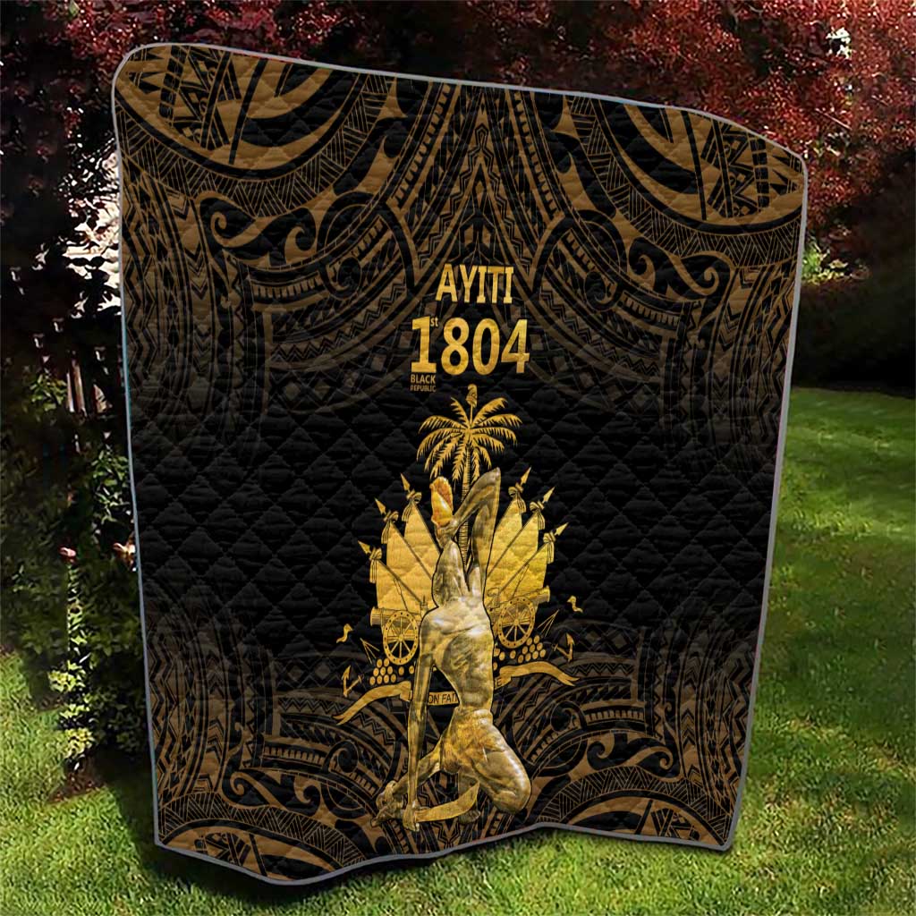 Haitian Negre Marron 1804 Quilt Gold Polynesian Pattern LT9 - Polynesian Pride