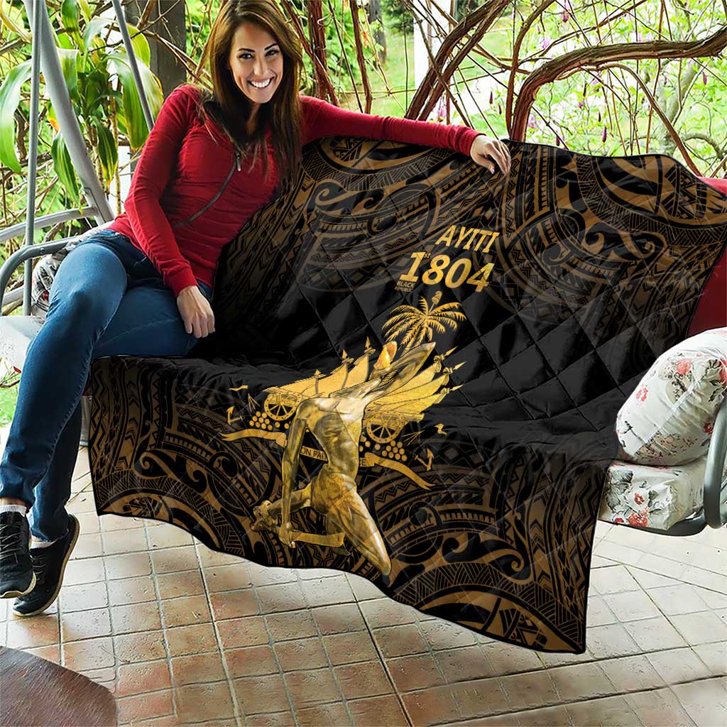 Haitian Negre Marron 1804 Quilt Gold Polynesian Pattern LT9 - Polynesian Pride