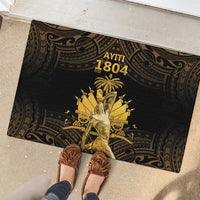 Haitian Negre Marron 1804 Rubber Doormat Gold Polynesian Pattern LT9 - Polynesian Pride