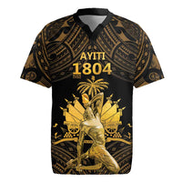 Haitian Negre Marron 1804 Rugby Jersey Gold Polynesian Pattern LT9 Gold - Polynesian Pride