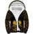 Haitian Negre Marron 1804 Sherpa Hoodie Gold Polynesian Pattern