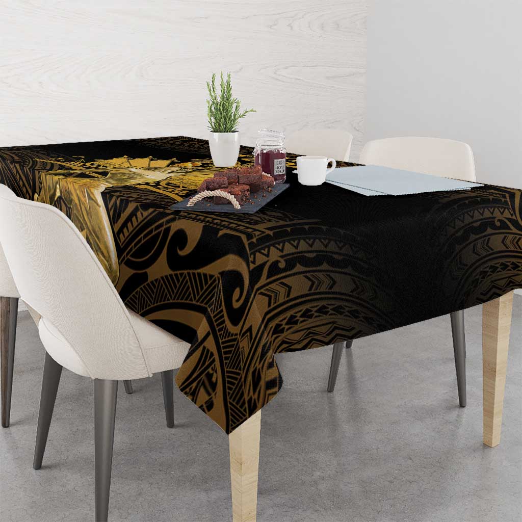 Haitian Negre Marron 1804 Tablecloth Gold Polynesian Pattern LT9 - Polynesian Pride