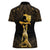 Haitian Negre Marron 1804 Women Polo Shirt Gold Polynesian Pattern