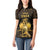 Haitian Negre Marron 1804 Women Polo Shirt Gold Polynesian Pattern