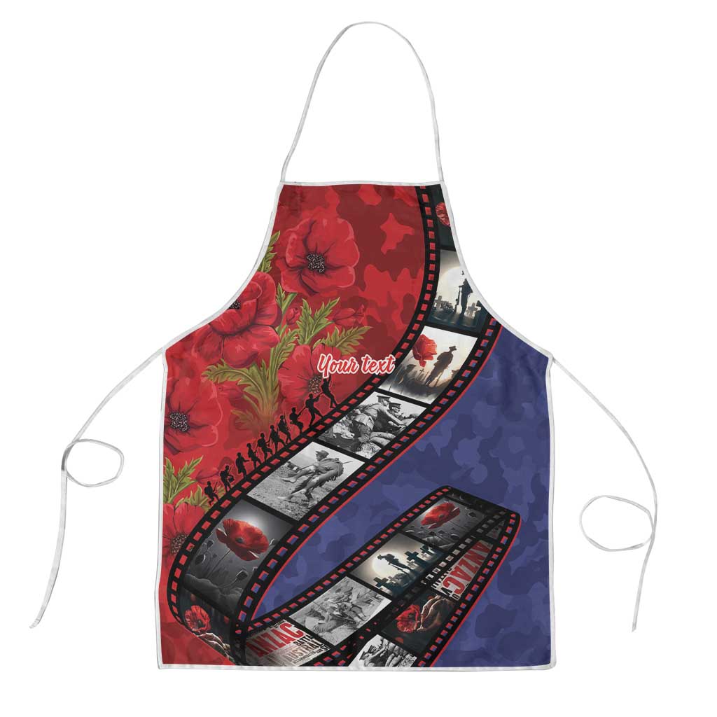 Personalised ANZAC Spirit 1915-2026 Filmstrip Tribute Apron Lest We Forget 25 April LT9 Red - Polynesian Pride