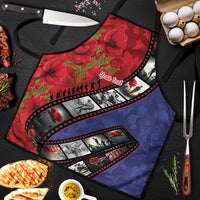 Personalised ANZAC Spirit 1915-2026 Filmstrip Tribute Apron Lest We Forget 25 April LT9 Red - Polynesian Pride