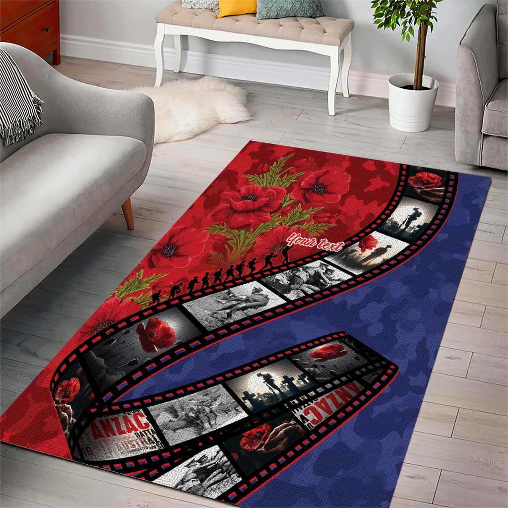 Personalised ANZAC Spirit 1915-2026 Filmstrip Tribute Area Rug Lest We Forget 25 April LT9 - Polynesian Pride