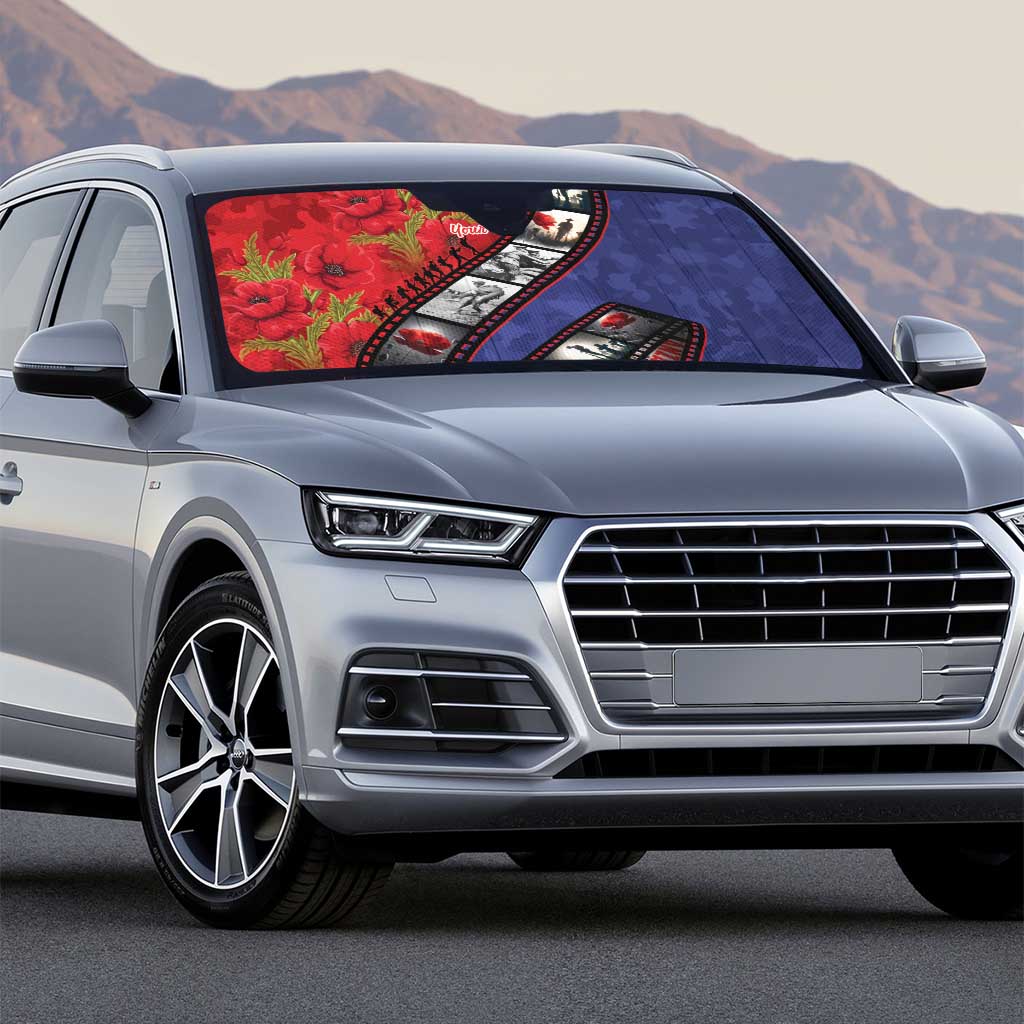 Personalised ANZAC Spirit 1915-2026 Filmstrip Tribute Auto Sun Shade Lest We Forget 25 April LT9 - Polynesian Pride
