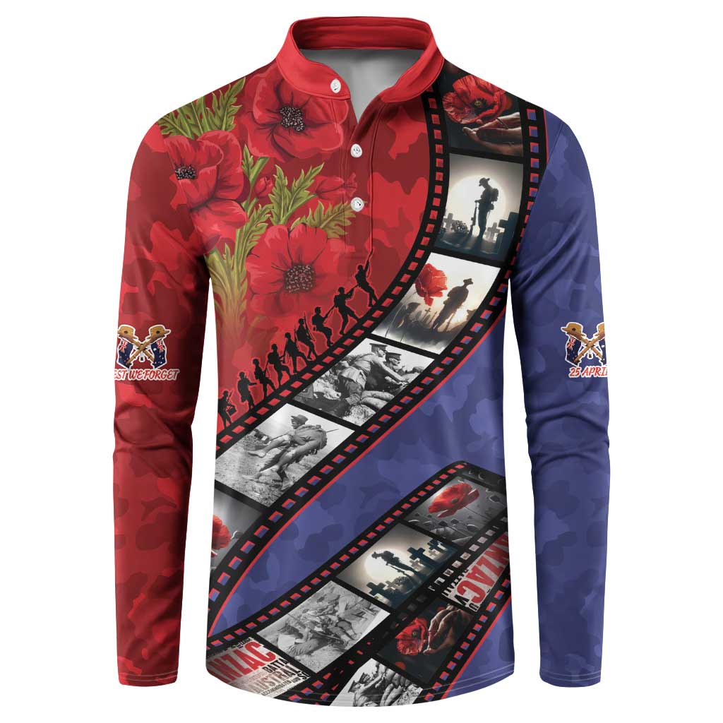 Personalised ANZAC Spirit 1915-2026 Filmstrip Tribute Button Sweatshirt Lest We Forget 25 April