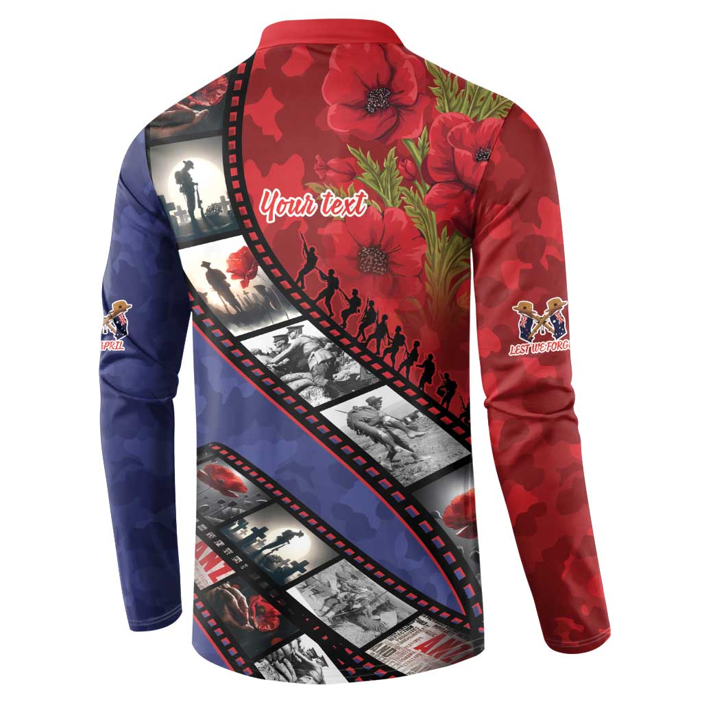 Personalised ANZAC Spirit 1915-2026 Filmstrip Tribute Button Sweatshirt Lest We Forget 25 April
