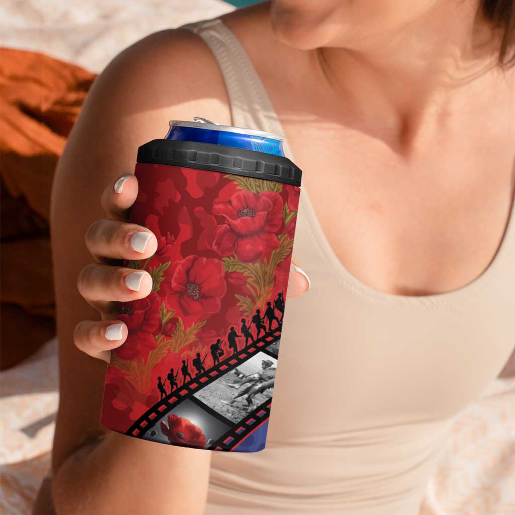 Personalised ANZAC Spirit 1915-2026 Filmstrip Tribute 4 in 1 Can Cooler Tumbler Lest We Forget 25 April