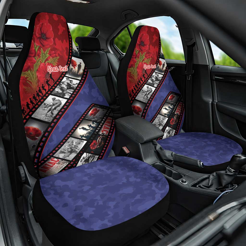 Personalised ANZAC Spirit 1915-2026 Filmstrip Tribute Car Seat Cover Lest We Forget 25 April LT9 One Size Red - Polynesian Pride