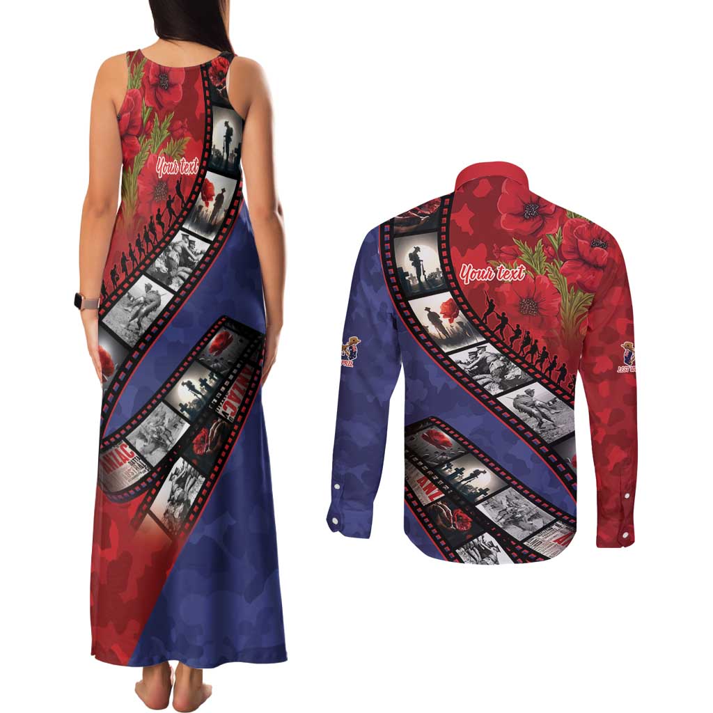 Personalised ANZAC Spirit 1915-2026 Filmstrip Tribute Couples Matching Tank Maxi Dress and Long Sleeve Button Shirt Lest We Forget 25 April