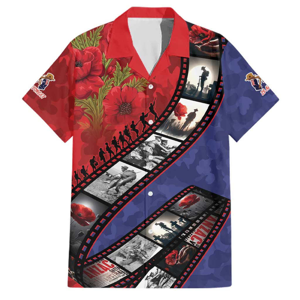 Personalised ANZAC Spirit 1915-2026 Filmstrip Tribute Family Matching Long Sleeve Bodycon Dress and Hawaiian Shirt Lest We Forget 25 April LT9 Dad's Shirt - Short Sleeve Red - Polynesian Pride