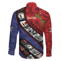 Personalised ANZAC Spirit 1915-2026 Filmstrip Tribute Family Matching Off The Shoulder Long Sleeve Dress and Hawaiian Shirt Lest We Forget 25 April LT9 - Polynesian Pride