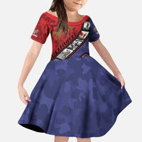 Personalised ANZAC Spirit 1915-2026 Filmstrip Tribute Family Matching Tank Maxi Dress and Hawaiian Shirt Lest We Forget 25 April LT9 Daughter's Dress Red - Polynesian Pride