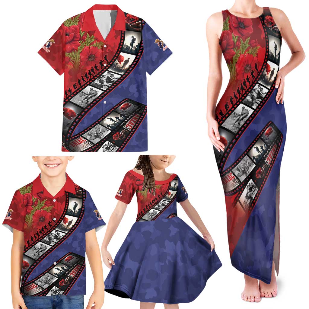 Personalised ANZAC Spirit 1915-2026 Filmstrip Tribute Family Matching Tank Maxi Dress and Hawaiian Shirt Lest We Forget 25 April LT9 - Polynesian Pride