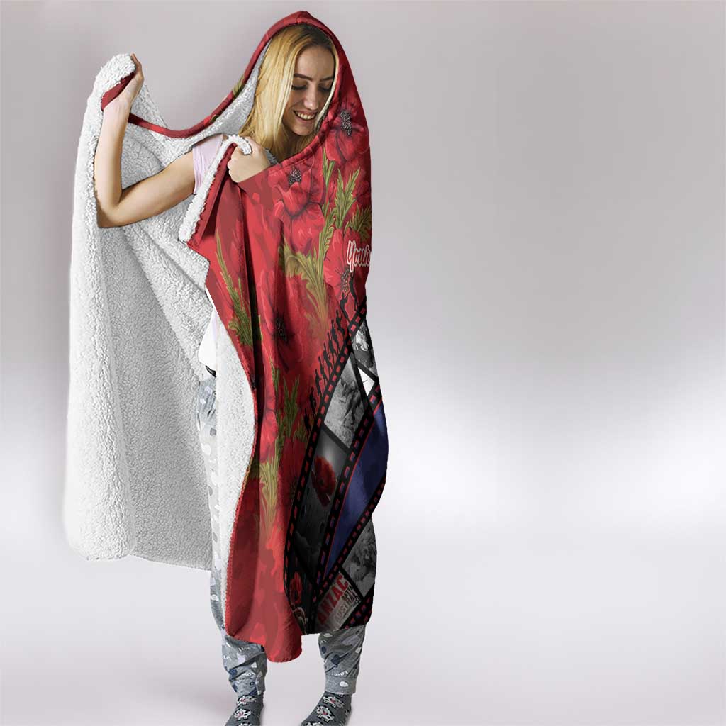 Personalised ANZAC Spirit 1915-2026 Filmstrip Tribute Hooded Blanket Lest We Forget 25 April LT9 - Polynesian Pride