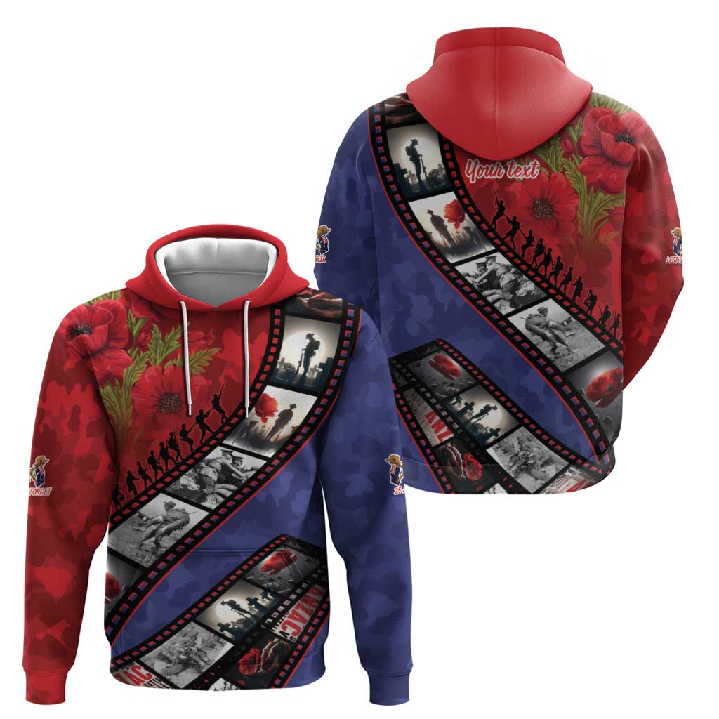 Personalised ANZAC Spirit 1915-2026 Filmstrip Tribute Hoodie Lest We Forget 25 April