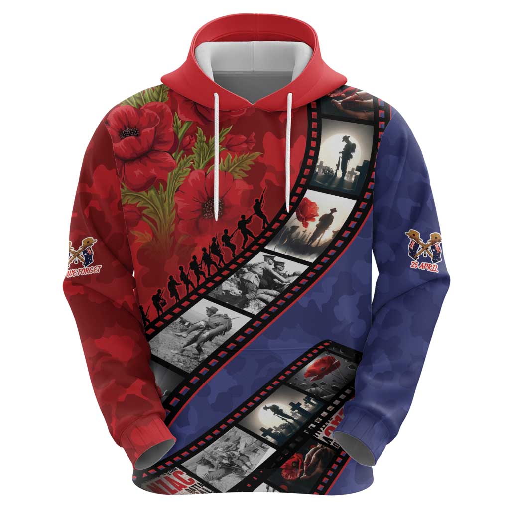 Personalised ANZAC Spirit 1915-2026 Filmstrip Tribute Hoodie Lest We Forget 25 April