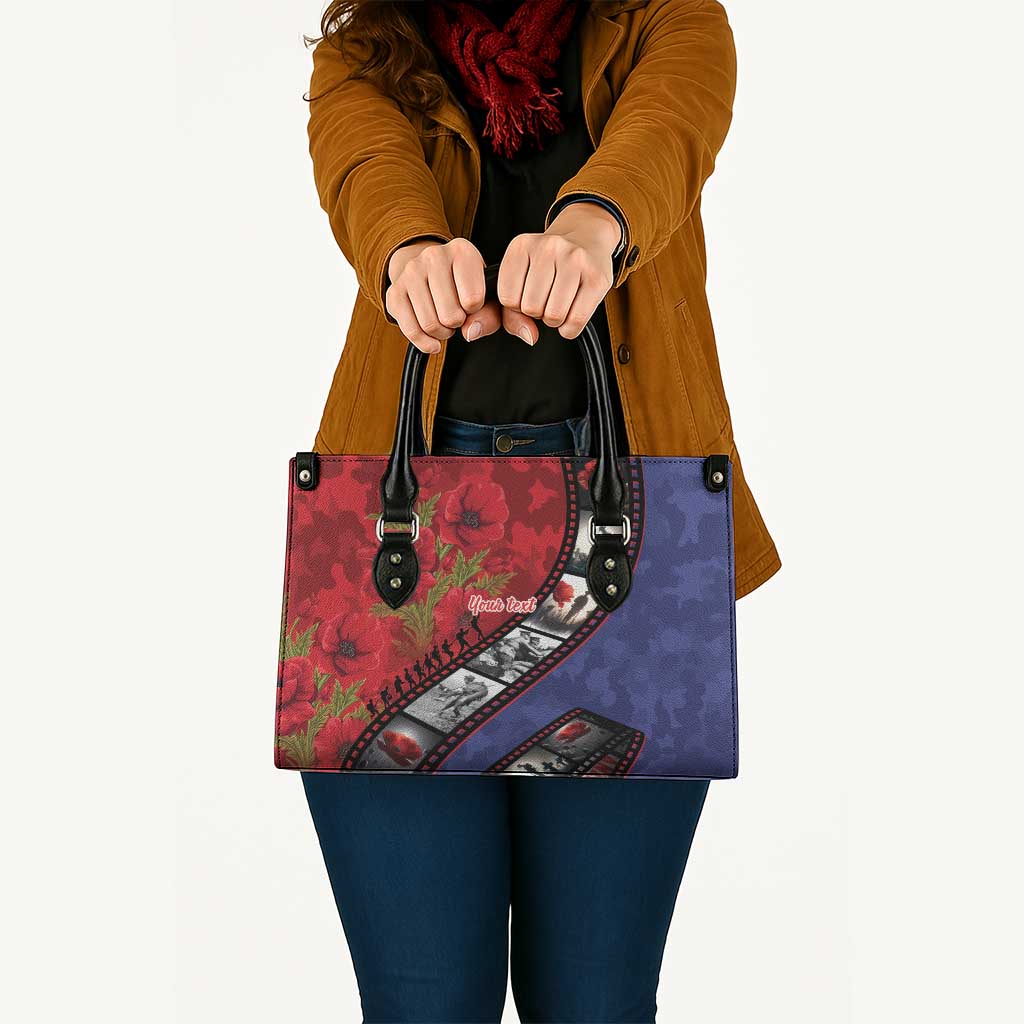 Personalised ANZAC Spirit 1915-2026 Filmstrip Tribute Leather Bag Lest We Forget 25 April LT9 - Polynesian Pride