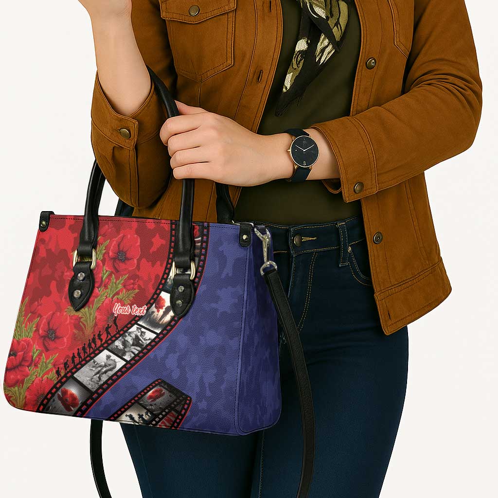 Personalised ANZAC Spirit 1915-2026 Filmstrip Tribute Leather Bag Lest We Forget 25 April LT9 - Polynesian Pride