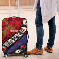 Personalised ANZAC Spirit 1915-2026 Filmstrip Tribute Luggage Cover Lest We Forget 25 April LT9 Red - Polynesian Pride