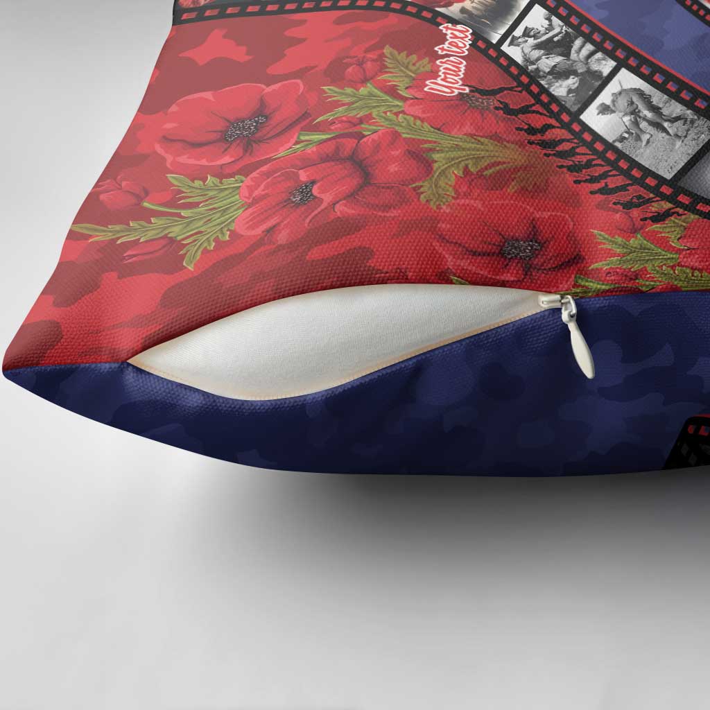 Personalised ANZAC Spirit 1915-2026 Filmstrip Tribute Pillow Cover Lest We Forget 25 April LT9 - Polynesian Pride