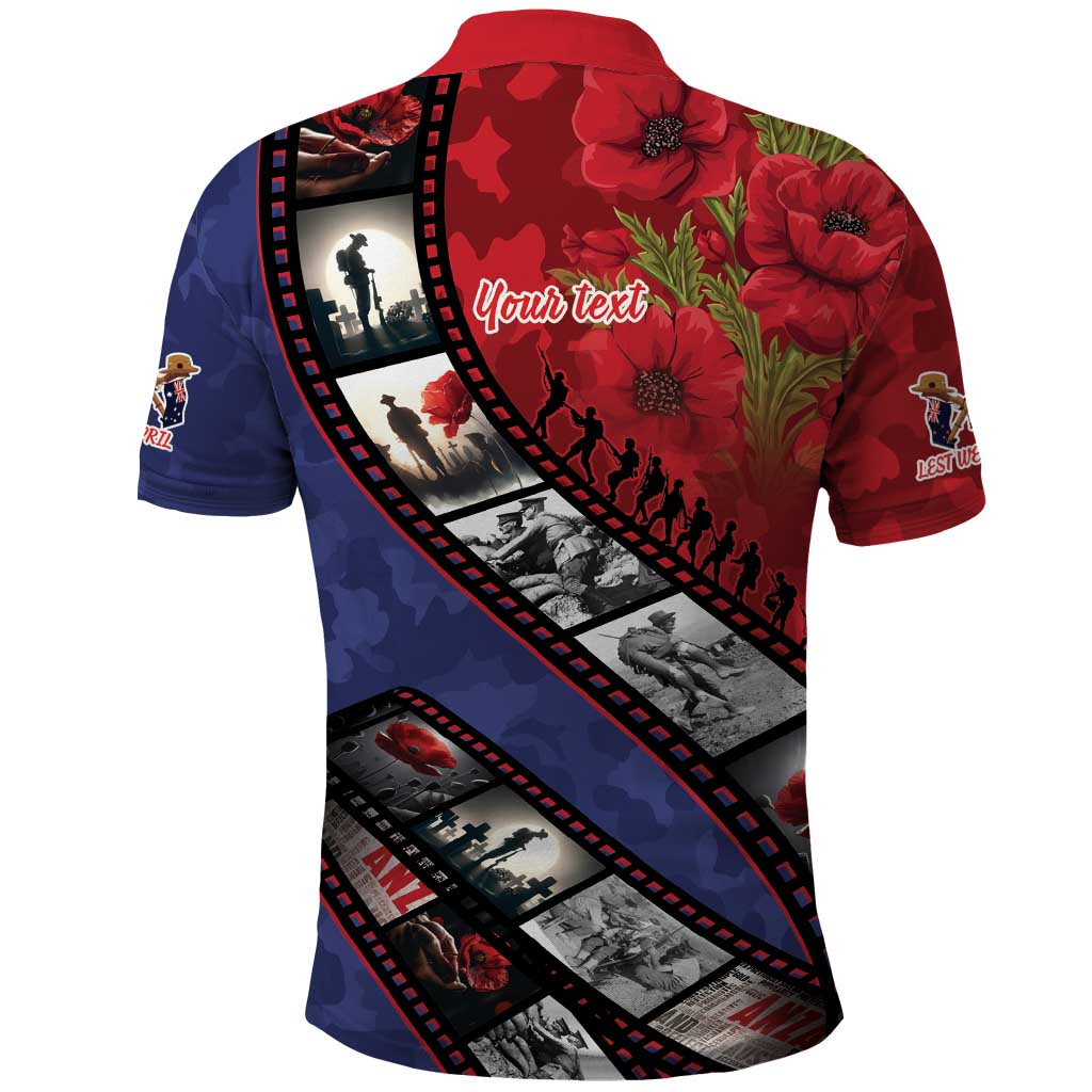 Personalised ANZAC Spirit 1915-2026 Filmstrip Tribute Polo Shirt Lest We Forget 25 April LT9 - Polynesian Pride