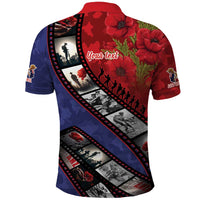 Personalised ANZAC Spirit 1915-2026 Filmstrip Tribute Polo Shirt Lest We Forget 25 April LT9 - Polynesian Pride