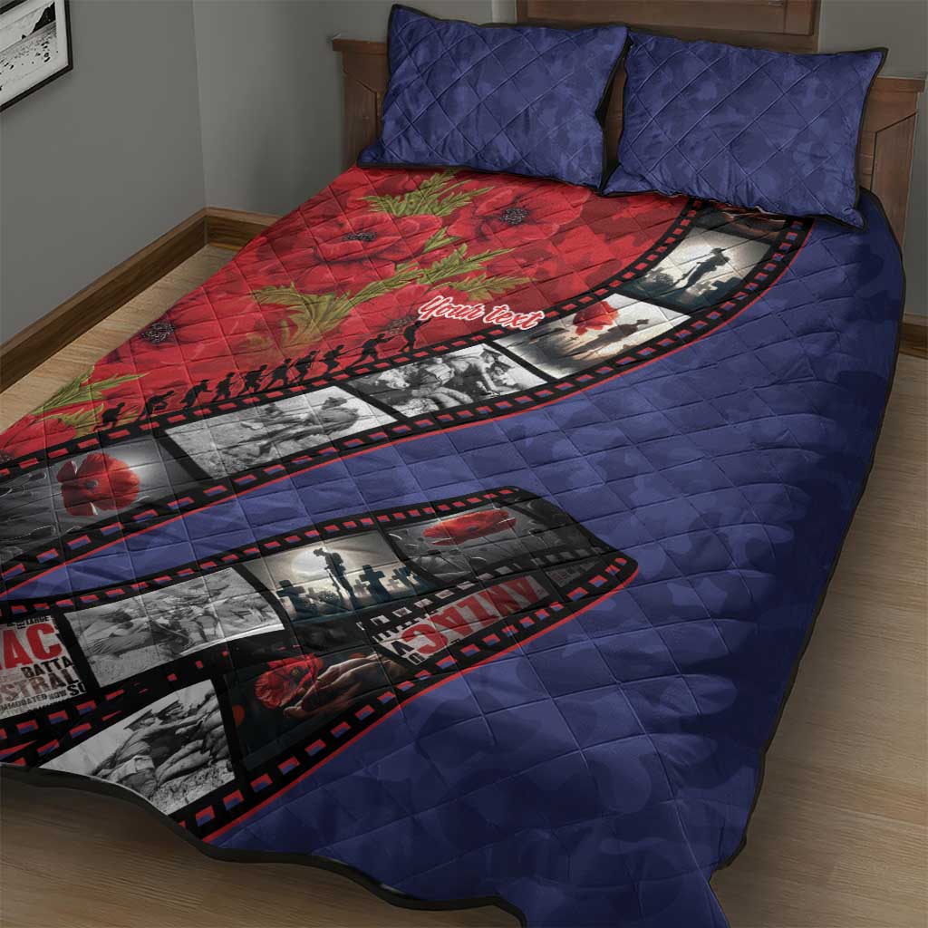 Personalised ANZAC Spirit 1915-2026 Filmstrip Tribute Quilt Bed Set Lest We Forget 25 April LT9 - Polynesian Pride