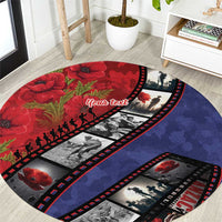 Personalised ANZAC Spirit 1915-2026 Filmstrip Tribute Round Carpet Lest We Forget 25 April LT9 Red - Polynesian Pride