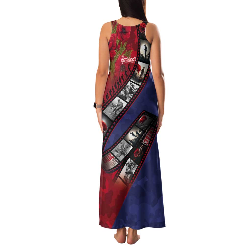 Personalised ANZAC Spirit 1915-2026 Filmstrip Tribute Tank Maxi Dress Lest We Forget 25 April LT9 - Polynesian Pride