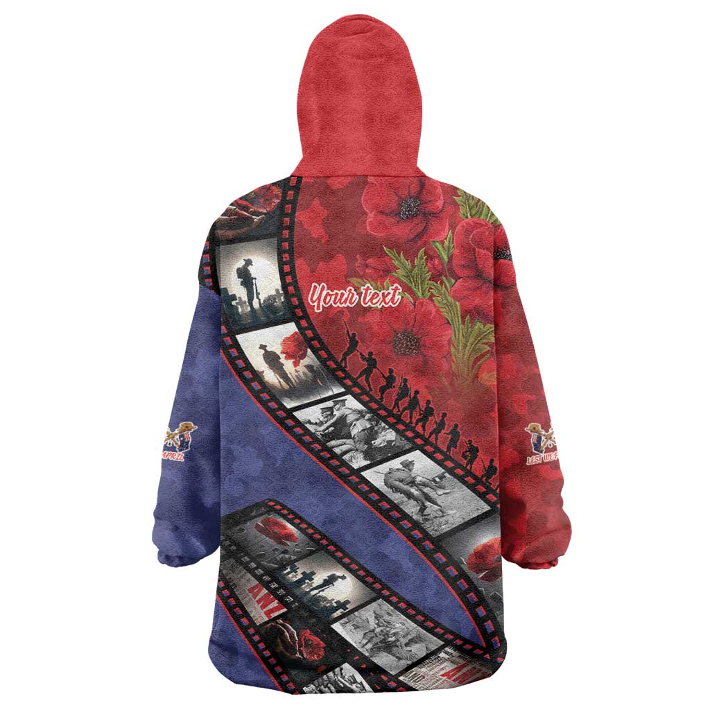 Personalised ANZAC Spirit 1915-2026 Filmstrip Tribute Wearable Blanket Hoodie Lest We Forget 25 April