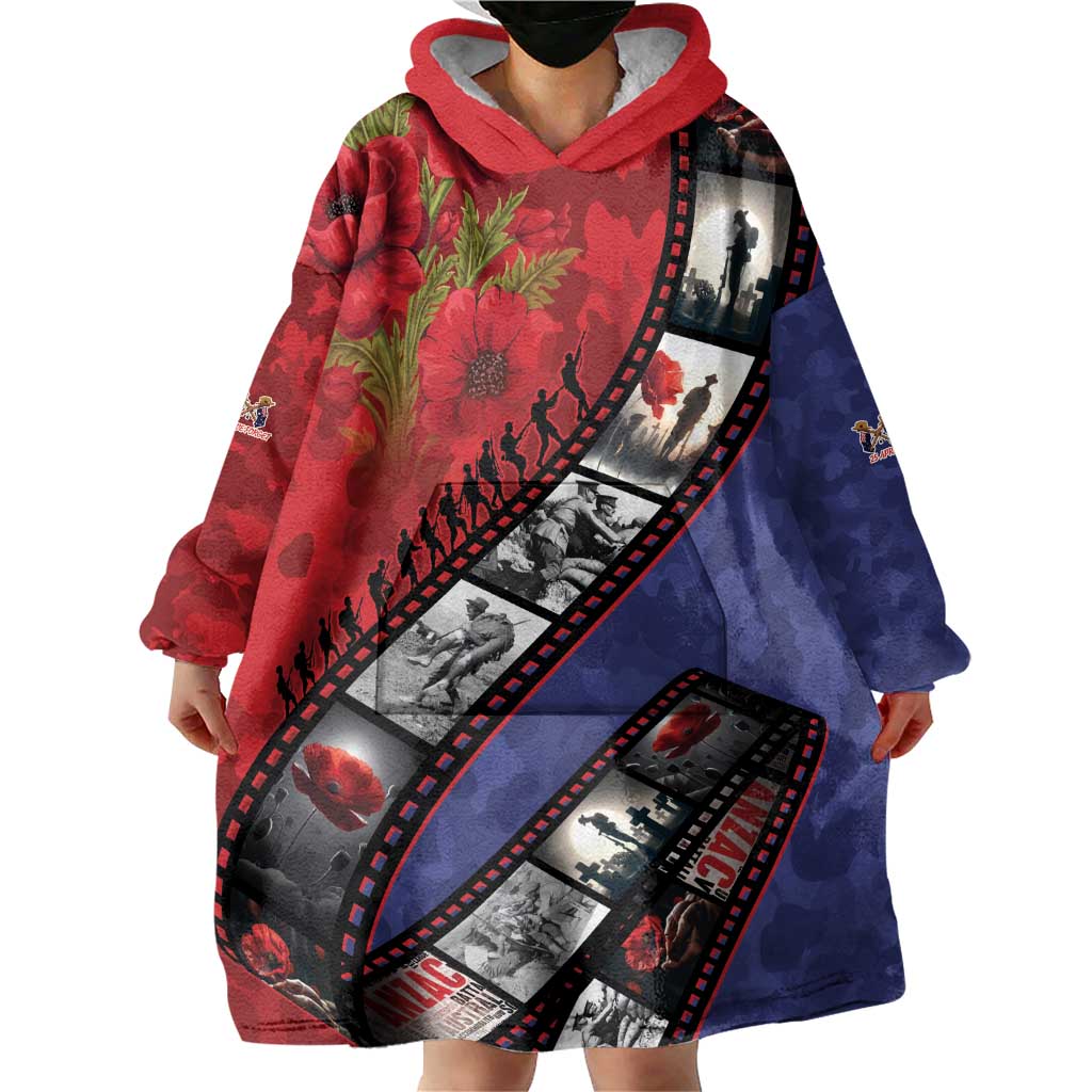 Personalised ANZAC Spirit 1915-2026 Filmstrip Tribute Wearable Blanket Hoodie Lest We Forget 25 April