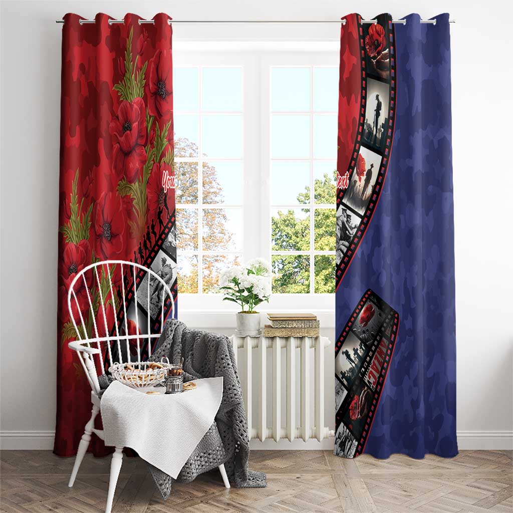 Personalised ANZAC Spirit 1915-2026 Filmstrip Tribute Window Curtain Lest We Forget 25 April
