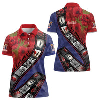 Personalised ANZAC Spirit 1915-2026 Filmstrip Tribute Women Polo Shirt Lest We Forget 25 April LT9 - Polynesian Pride