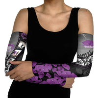 Personalised Remembering ANZAC Lest We Forget Arm Sleeves Vintage Film Frame Memorial Purple Poppy LT9 - Polynesian Pride
