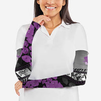 Personalised Remembering ANZAC Lest We Forget Arm Sleeves Vintage Film Frame Memorial Purple Poppy LT9 - Polynesian Pride