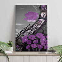 Personalised Remembering ANZAC Lest We Forget Canvas Wall Art Vintage Film Frame Memorial Purple Poppy LT9 - Polynesian Pride