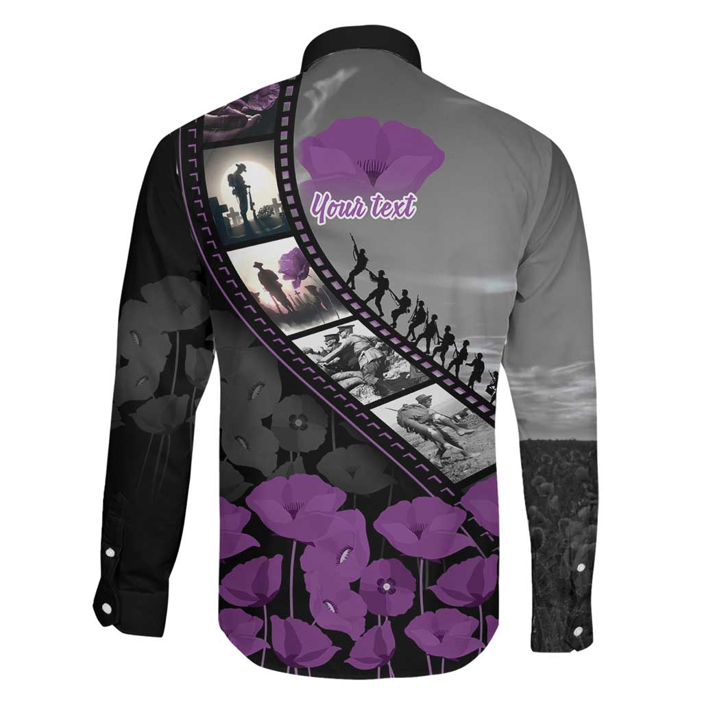 Personalised Remembering ANZAC Lest We Forget Family Matching Tank Maxi Dress and Hawaiian Shirt Vintage Film Frame Memorial Purple Poppy LT9 - Polynesian Pride