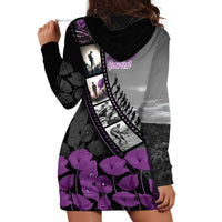 Personalised Remembering ANZAC Lest We Forget Hoodie Dress Vintage Film Frame Memorial Purple Poppy LT9 - Polynesian Pride
