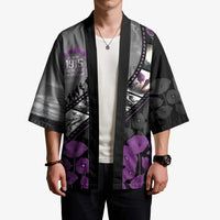 Personalised Remembering ANZAC Lest We Forget Kimono Vintage Film Frame Memorial Purple Poppy