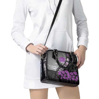 Personalised Remembering ANZAC Lest We Forget Shoulder Handbag Vintage Film Frame Memorial Purple Poppy