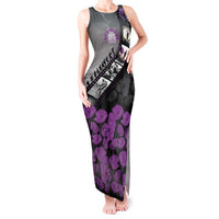 Personalised Remembering ANZAC Lest We Forget Tank Maxi Dress Vintage Film Frame Memorial Purple Poppy LT9 Women Purple - Polynesian Pride