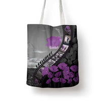 Personalised Remembering ANZAC Lest We Forget Tote Bag Vintage Film Frame Memorial Purple Poppy