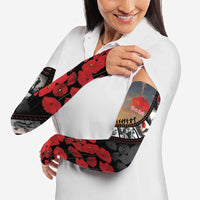 Personalised Remembering ANZAC Lest We Forget Arm Sleeves Vintage Film Frame Memorial Red Poppy