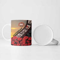 Personalised Remembering ANZAC Lest We Forget Ceramic Mug Vintage Film Frame Memorial Red Poppy