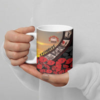 Personalised Remembering ANZAC Lest We Forget Ceramic Mug Vintage Film Frame Memorial Red Poppy
