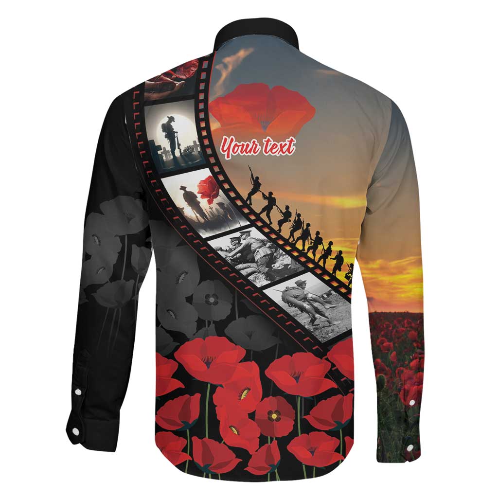 Personalised Remembering ANZAC Lest We Forget Family Matching Mermaid Dress and Hawaiian Shirt Vintage Film Frame Memorial Red Poppy LT9 - Polynesian Pride